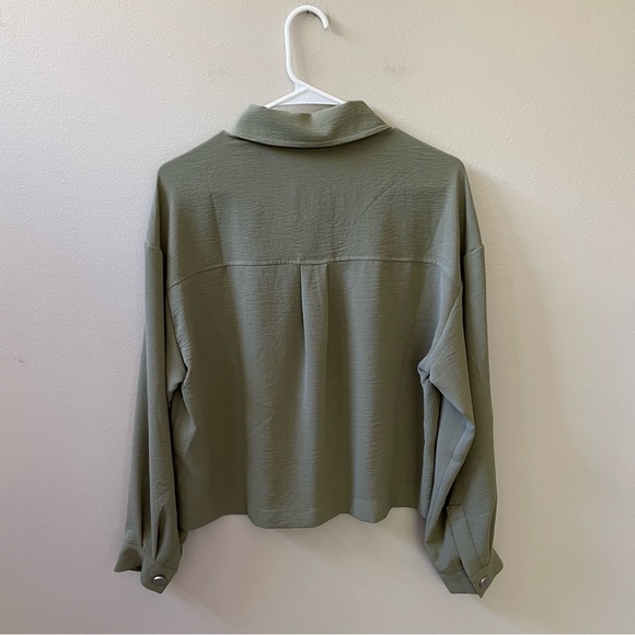 Adrianna Papell Green Utility Jacket Cropped Lightweight, Size M - Picture 8 of 11